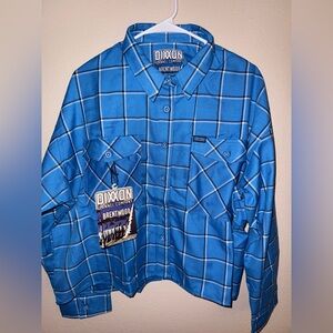 DIXXON‎ Women’s NWT Brentwood Blue Plaid Cropped Flannel size 2XL